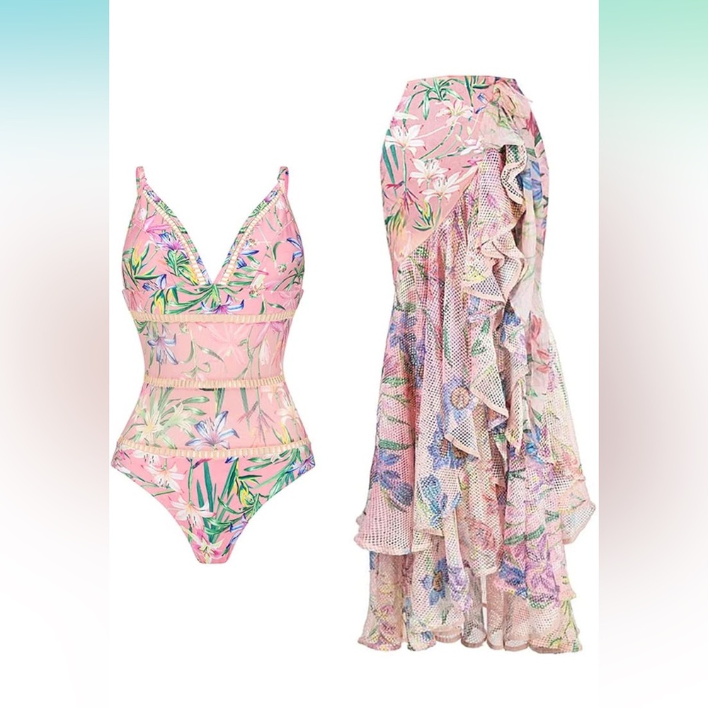 Floral Pink One-Piece Swimsuit